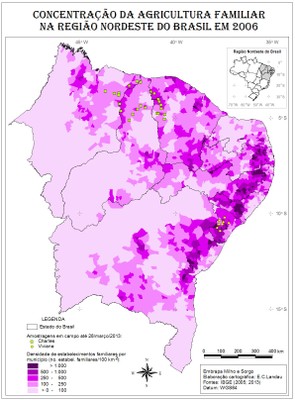 Concentração da agricultura familiar na região Nordeste do Brasil em 2006